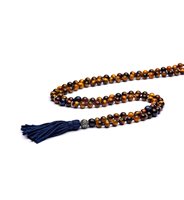 Collana Antracite Mala Tibetani 108 Grani in Pietre dure Occhio di tigre MT02 PARBAT - MT02 PARBAT